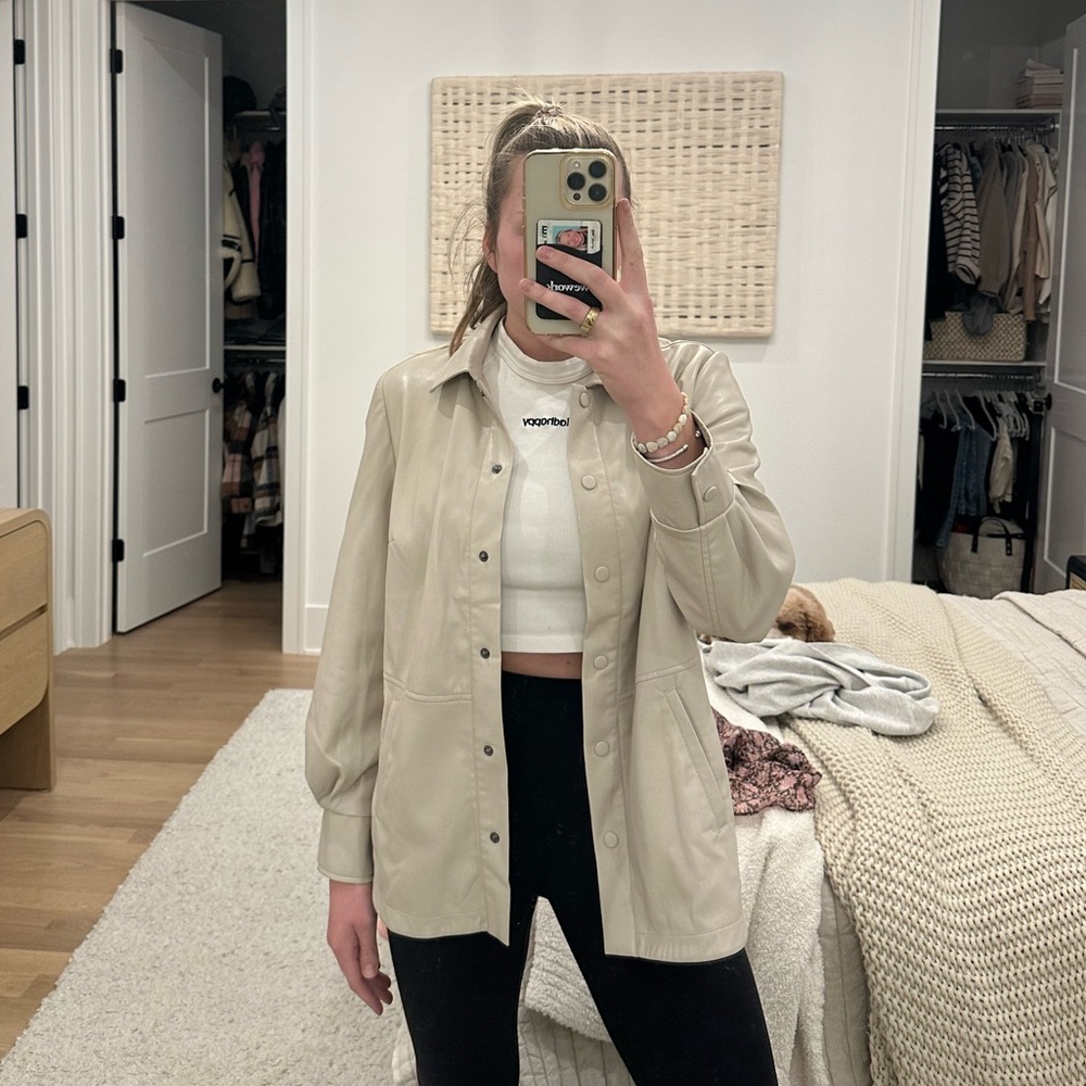 White Leather Shacket